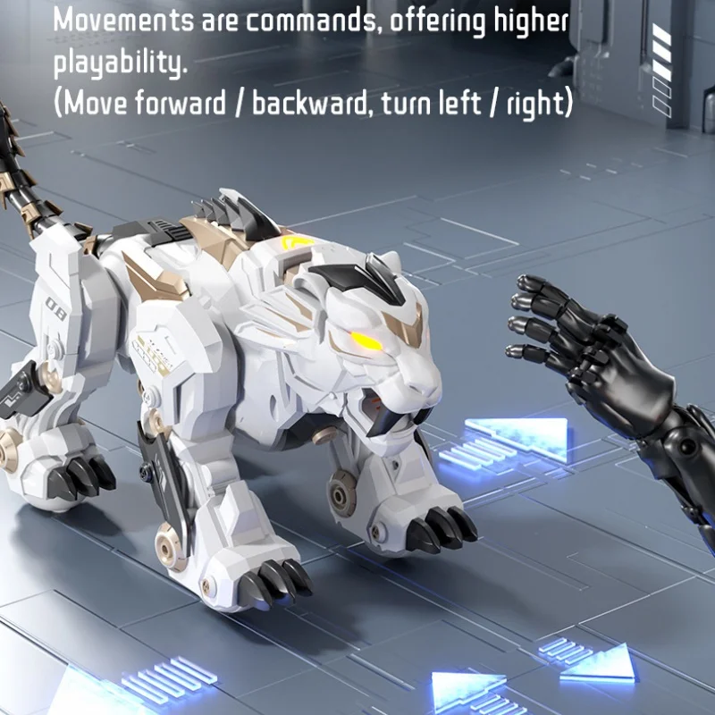 JJRC R38 다기능 지능형 기계 호랑이 춤추는 묘기 로봇 터치 제스처 감지 전자 애완동물 어린이 장난감