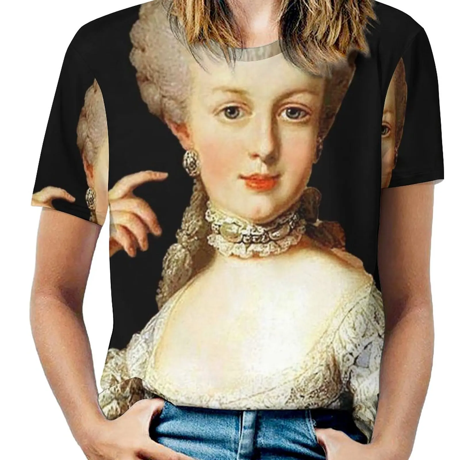 Marie Antoinette Queen Of France Fashion Print Women Ladies Girls T-Shirt Harajuku Round Neck Short Sleeve Tops & Tees Marie