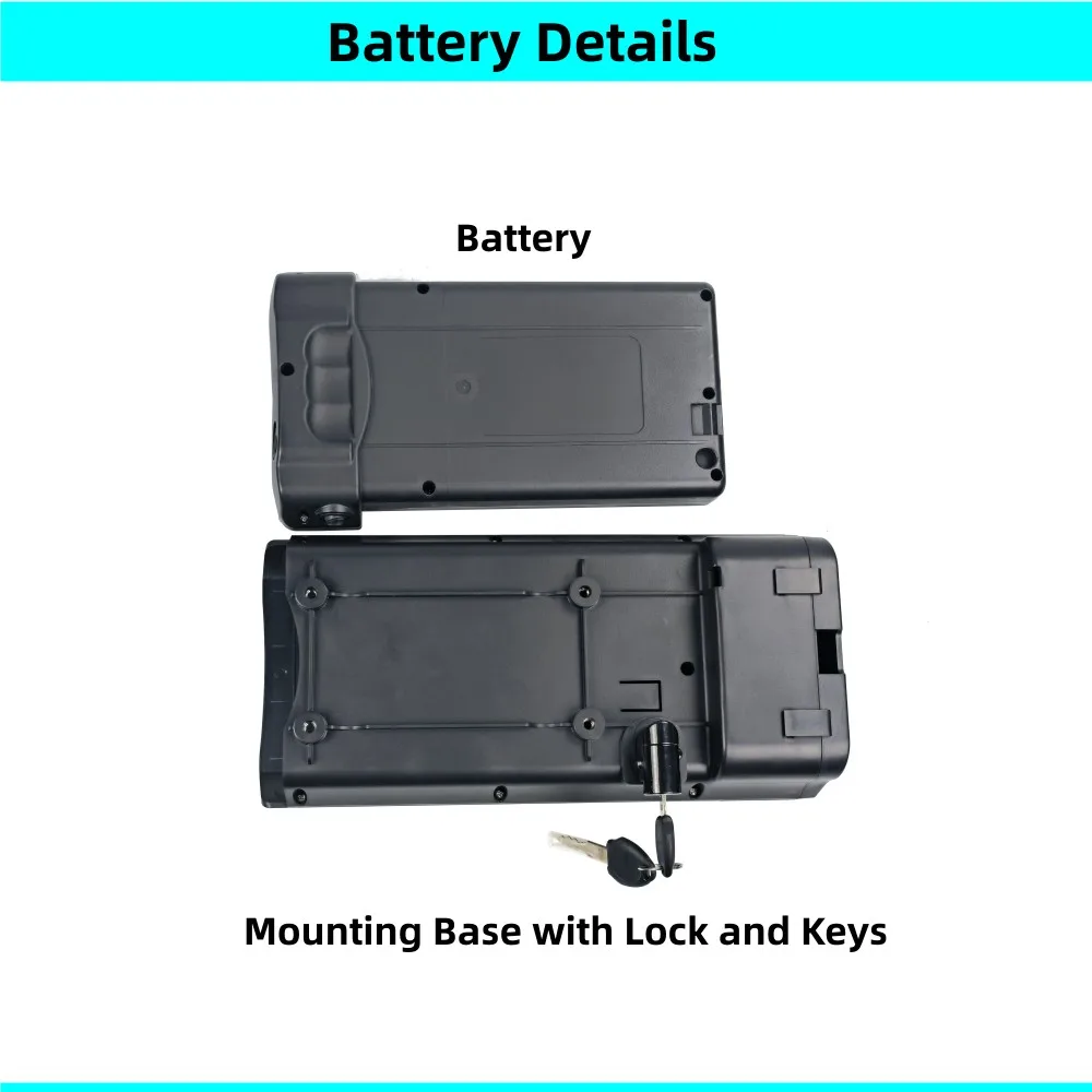 Folding Bike Rear Rack Battery 24V 7.8Ah 8.7Ah 36V 6.6Ah 7.8Ah 10.5Ah for Fold Green QDOS Elife Regency eGlide Toplife E-1000