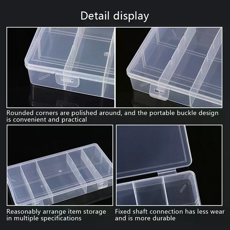 1Pc Transparent With Cover Rectangle Vertical 5 Grid Eyelash Extension Tool Storage Box Glue Tweezer Holder Makeup Organizer