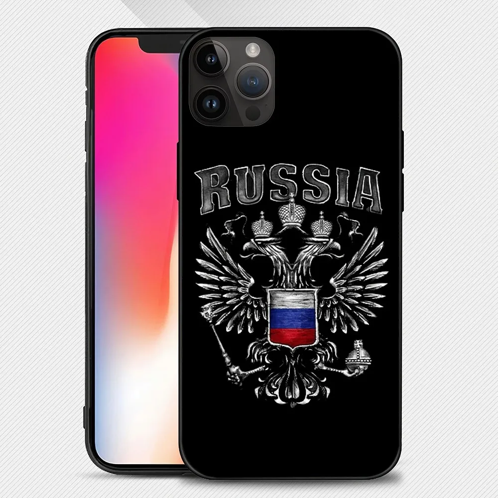 Russia Russian Flags Poccnr Emblem Phone Case iphone15 14 13 12 11 Pro Max Mini X 7 8 Soft Case