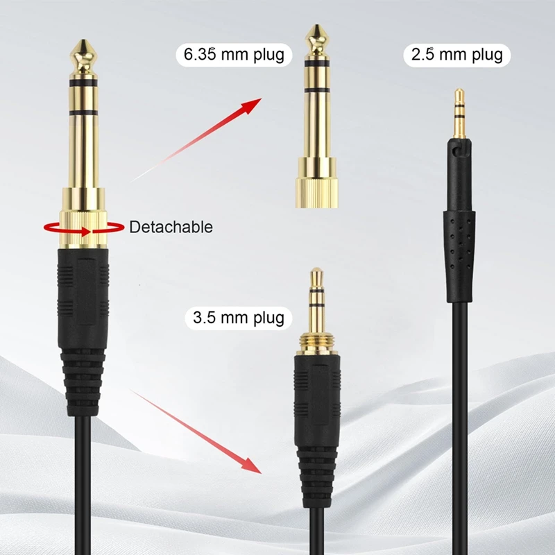 كابل صوت بديل لسلك HD8 DJ لـ HD6 Mix، HD7 DJ، HD8 DJ، HD515، 2.5 مم إلى 3.5 مم سلك Aux مع محول 6.35-ABLA #3