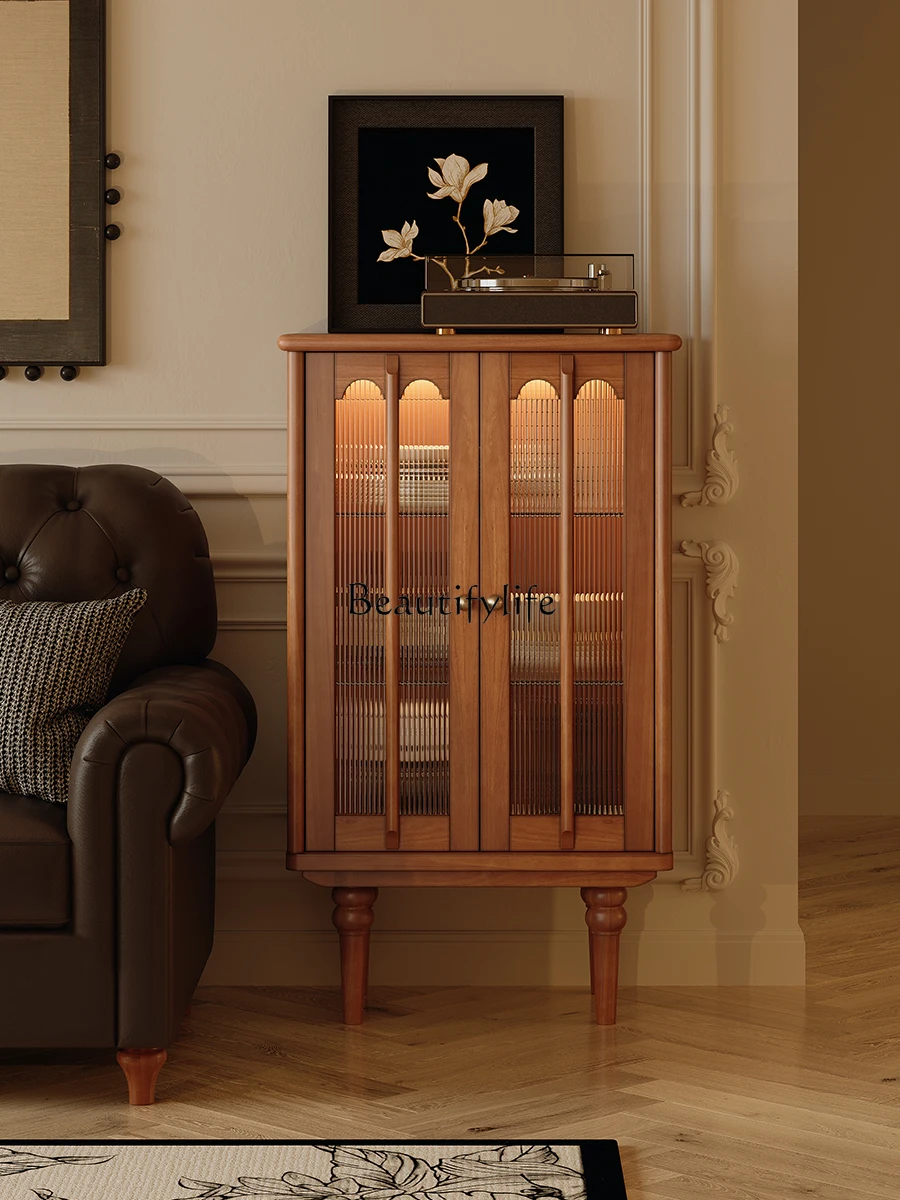 

American retro dining side cabinet, medieval furniture wine cabinet, solid wood household