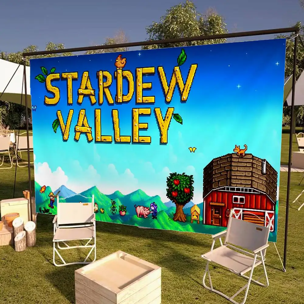 Game Stardew Valley Retro Flags Multiple Choice Living Studio Booth Interior Decoration Banner