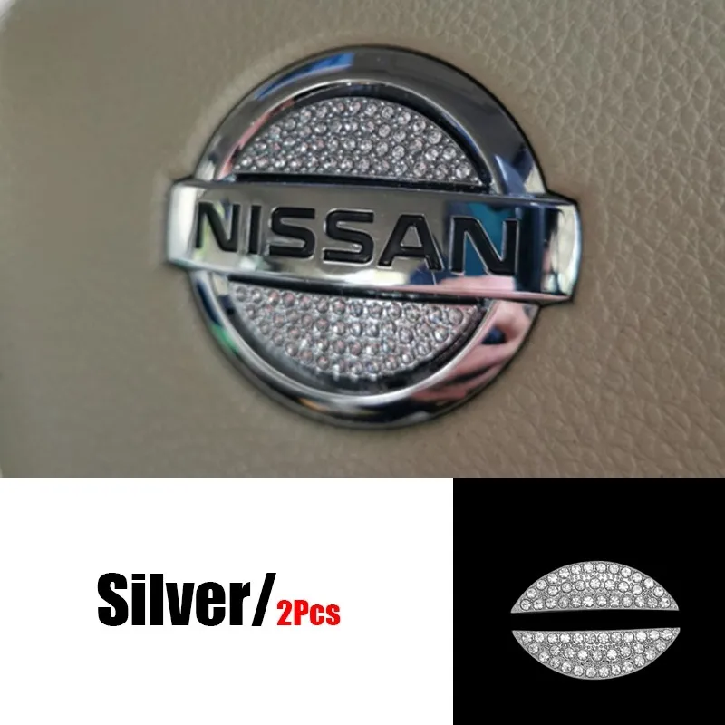 Car Steering Wheel Center Diamond Decal Sticker for Nissan Emblem Sylphy Juke Titan Altima Qashaqai Note Xterra Sentra X-trail