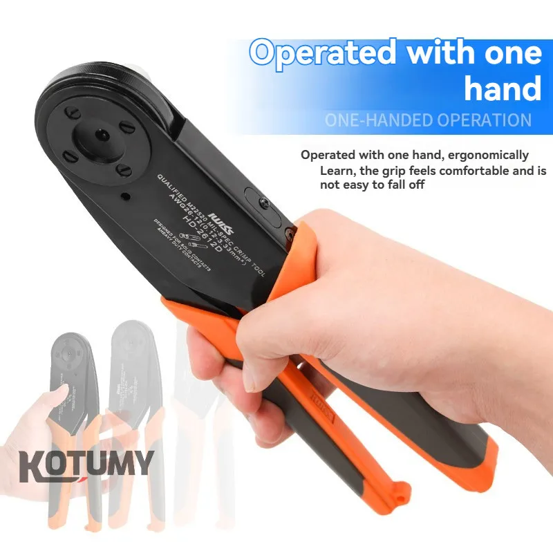 for HD-2612D Deutsch Solid Contacts Adjustable Pin Crimping Tool AWG 26-12 for Size 12 16 20 Applicable To DT DTP DTM Series