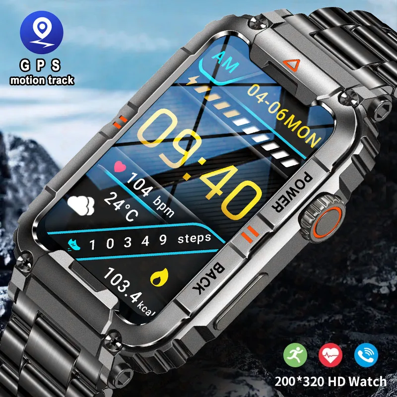 

Men Smart Watch For Android IOS Fitness Watches Ip68 Waterproof Military Healthy Monitor AI Voice Bluetooth Call Smartwatch 2023