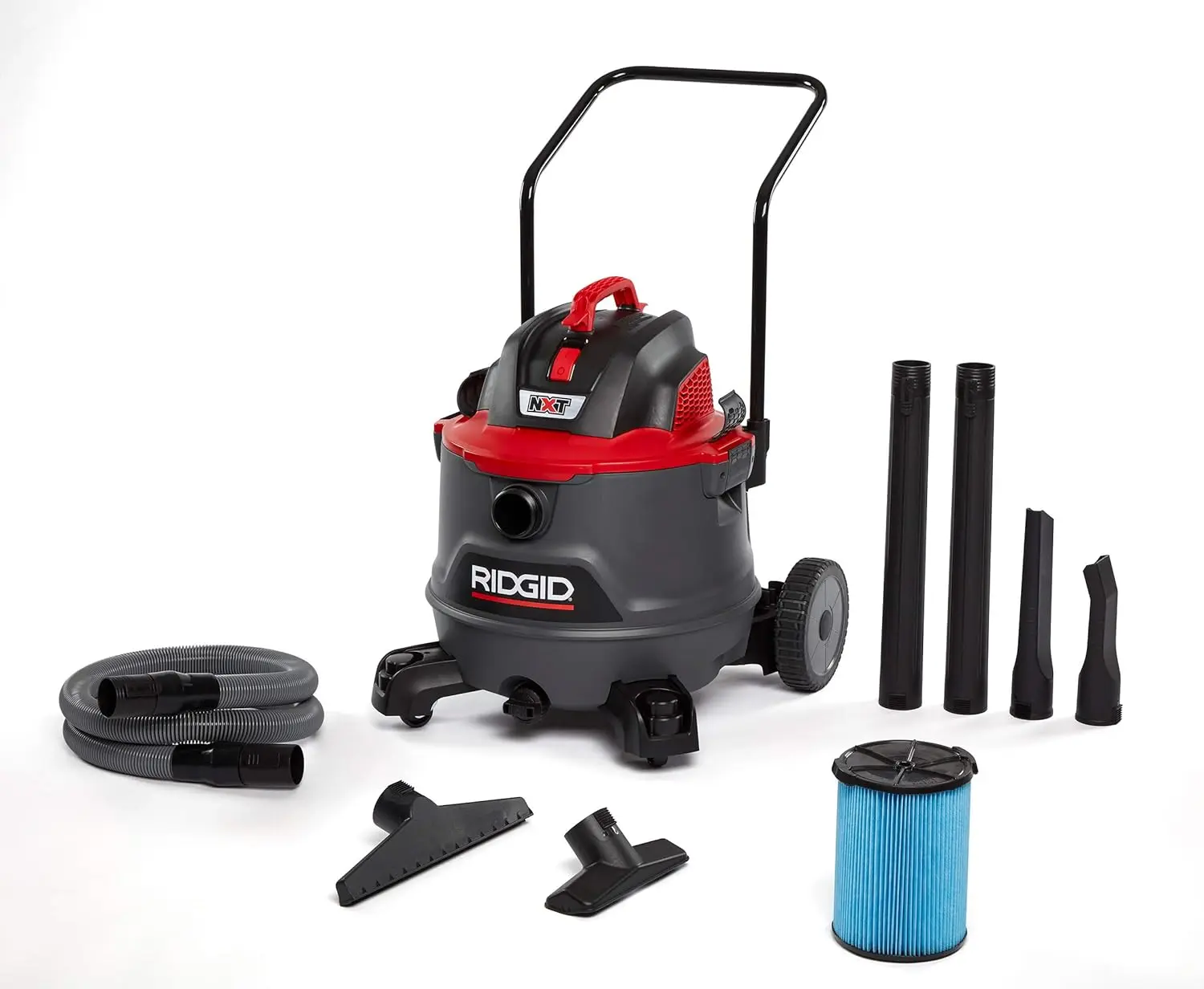 

RIDGID 62718 Red 14 Gallon RT1400 Professional Wet/Dry Vacuum Dark Gray and Red Hard Bare Floor Garage 120 Volts