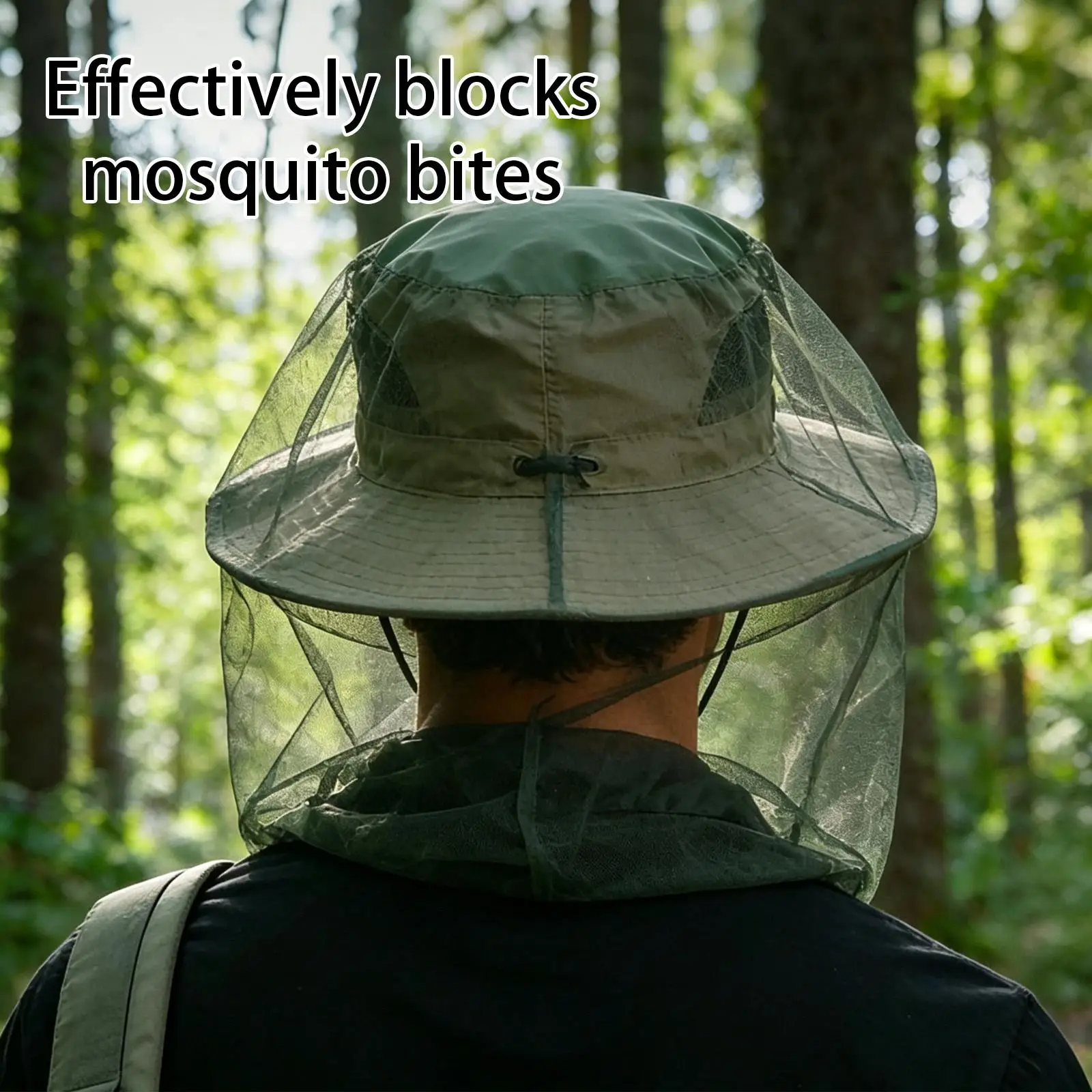 Fly Nets for Head Elastic Rope Fine Mesh Breathable Reusable Face Cover Head Net for Hiking Fishing Camping Mountain Climbing