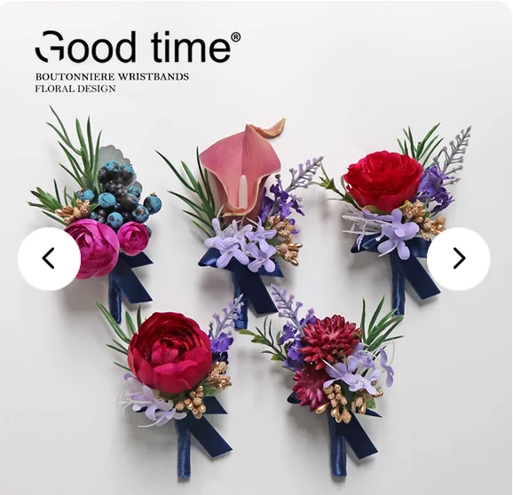 

High-end corsage lapel rose purple modern bride and groom bridesmaids and sisters wrist flower wedding photography celebration o