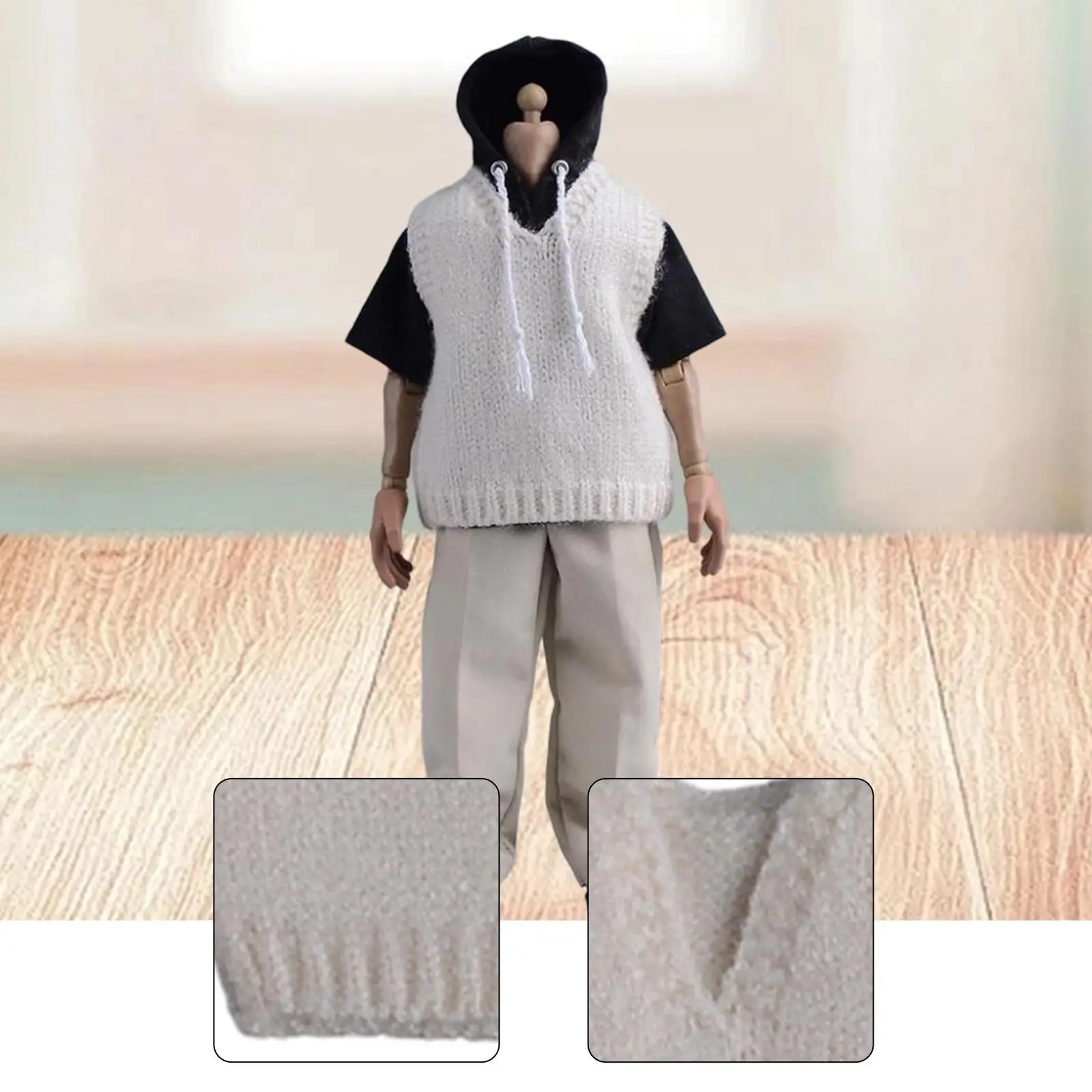 

Miniature Clothing 1/12 Scale Sleeveless Knit Vest for 6 Inch Male Action Figure Body Accessories