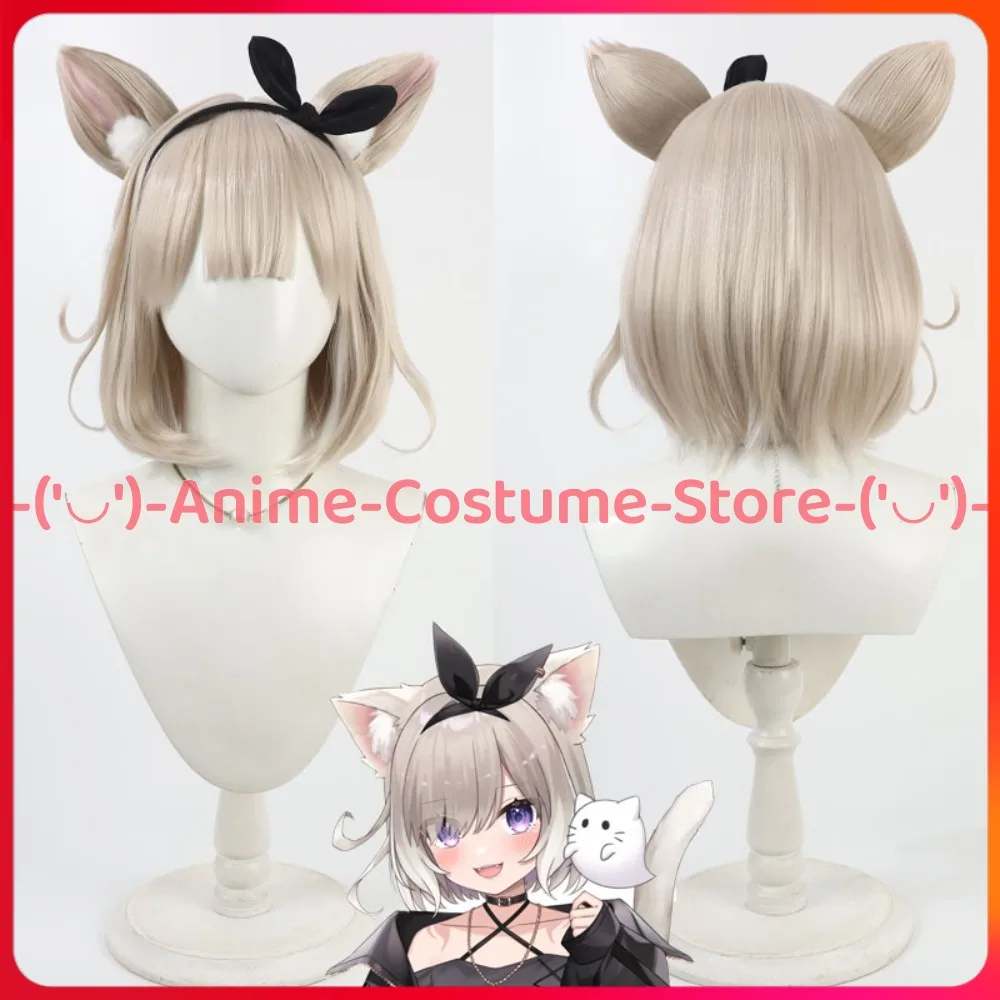 

Virtual VTuber Yoban NiU Cosplay Wig Ears Bob Cut Anime Game Character Halloween Carnival Party Costume Wigs Heat Resistant Hair