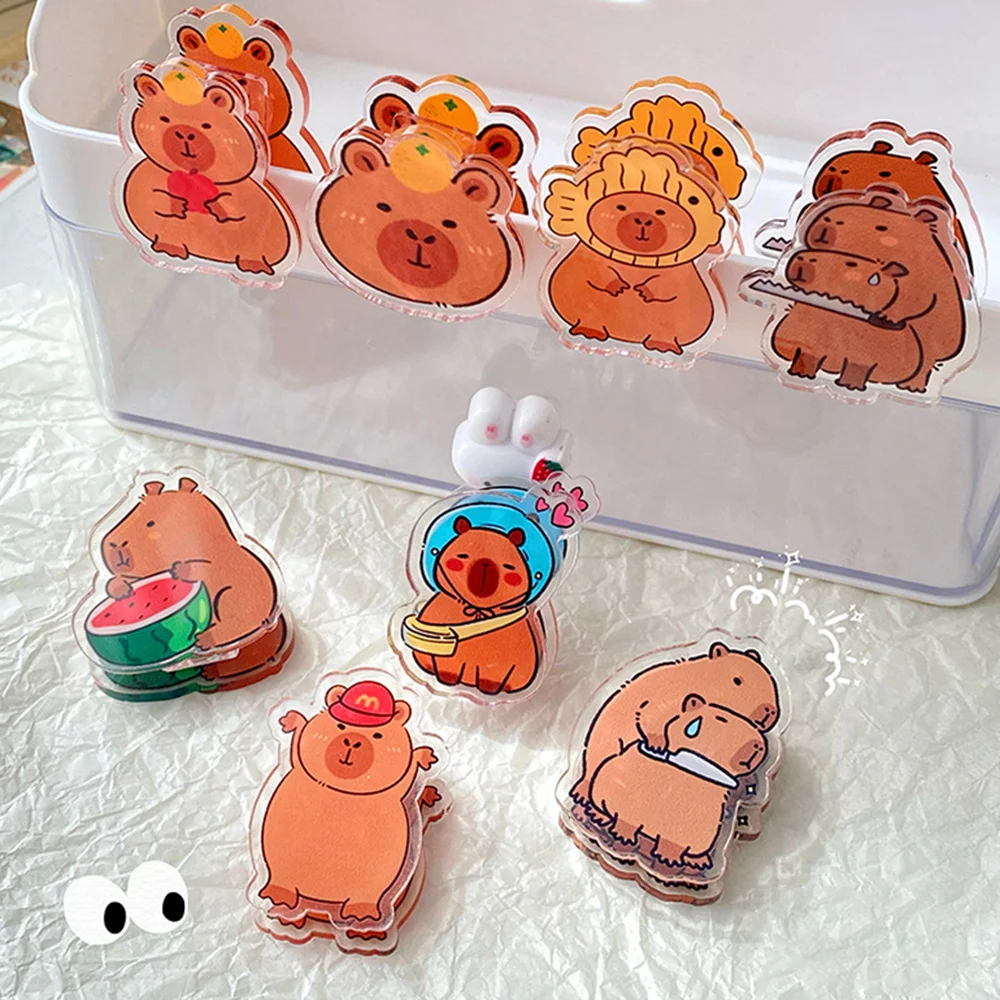 

Fashion Acrylic Capybara Note Holder Double Sided Cartoon File Folder Cute Guinea Pig Folder School Office Supplies