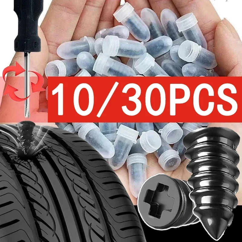 

10/30Pcs Car Motorcycle Vacuum Tyre Repair Nails Truck Scooter Bike Tire Puncture Repair Tools Rubber Metal Nails Accessories