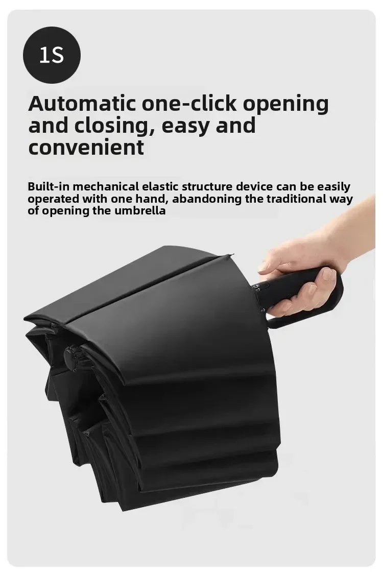 Extra Large Reinforced Wind-resistant Rain-resistant Dual-purpose UV-resistant Fully Automatic Ring-buckle Umbrella