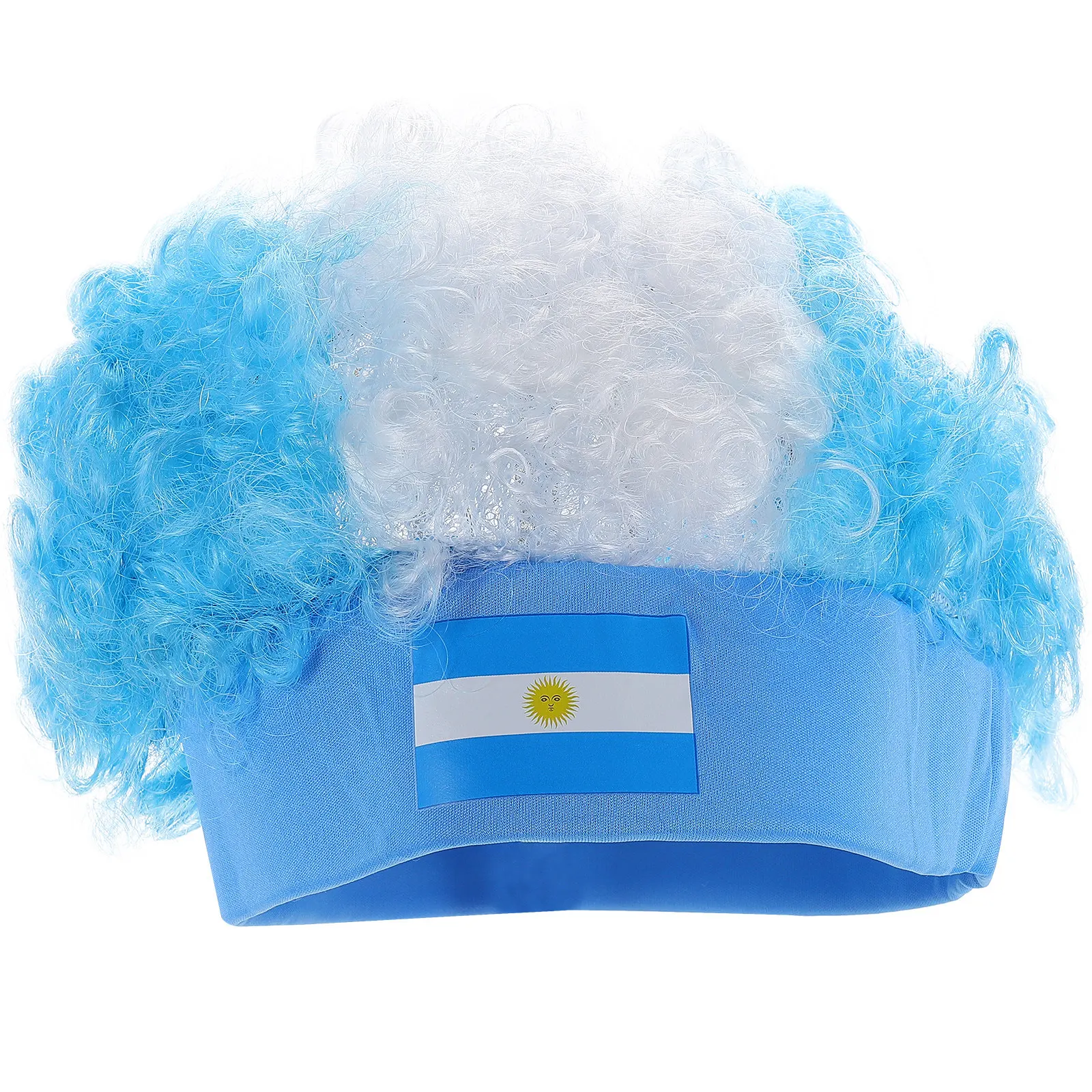 

Football Match Fan National Flag Clown Hair Ornament Creative Fake Hair Accessory Party Football Game Favor