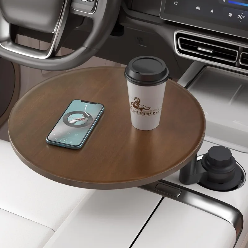Solid wood center console table, multi-functional wear-resistant disc dining table, not easy to deform, small storage box