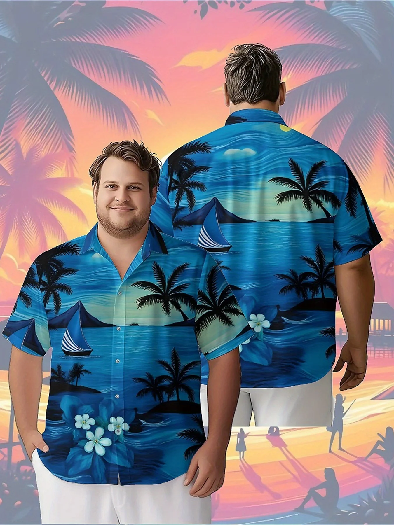 

Men's Plus Size Hawaiian Shirts Tropical Island Style Prints Pattern,Unisex Baggy Aloha Shirts,summer Alternative Clothing