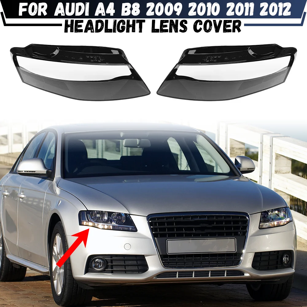 Osłona przedniego reflektora samochodowego do Audi A4 A4L B8 2009 2010 2011 2012 Auto Shell Klosz reflektora Przezroczysta osłona obiektywu