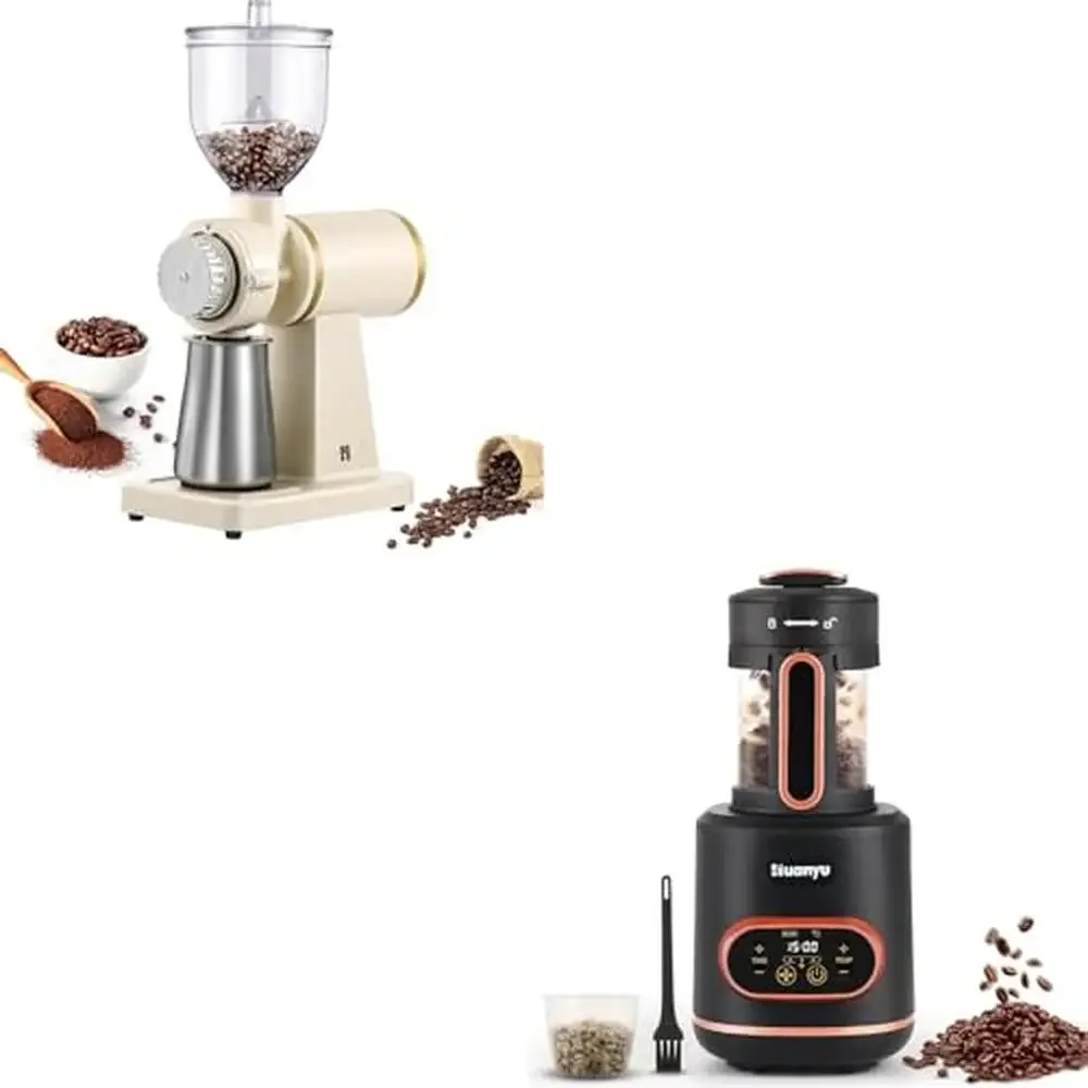 

Electric Coffee Bean Grinder 250G with Burr Grinder and Coffee Bean Roaster 100g Home Use Coffee Roaster Machine Stainless Steel