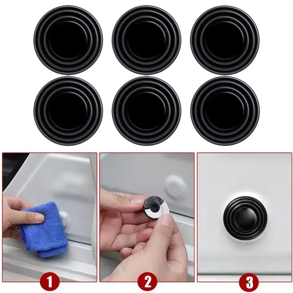 

1/6 шт. Универсальные силиконовые амортизирующие накладки для дверей автомобиля, защитные стикеры от ударов, буферные прокладки от столкновений