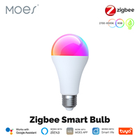 MOES Tuya Zigbee Smart LED Bulb Dimmable RGB C+W Colors 14W E27 2700K-6500K Smart Life App Remote Control With Alexa Google Home