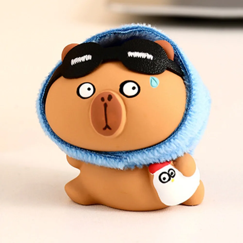 ミニカピバラオーナメントチキンカピバラデスクオーナメントパンダ面白い動物かわいいフィギュア小動物オーナメントデスクデコレーション