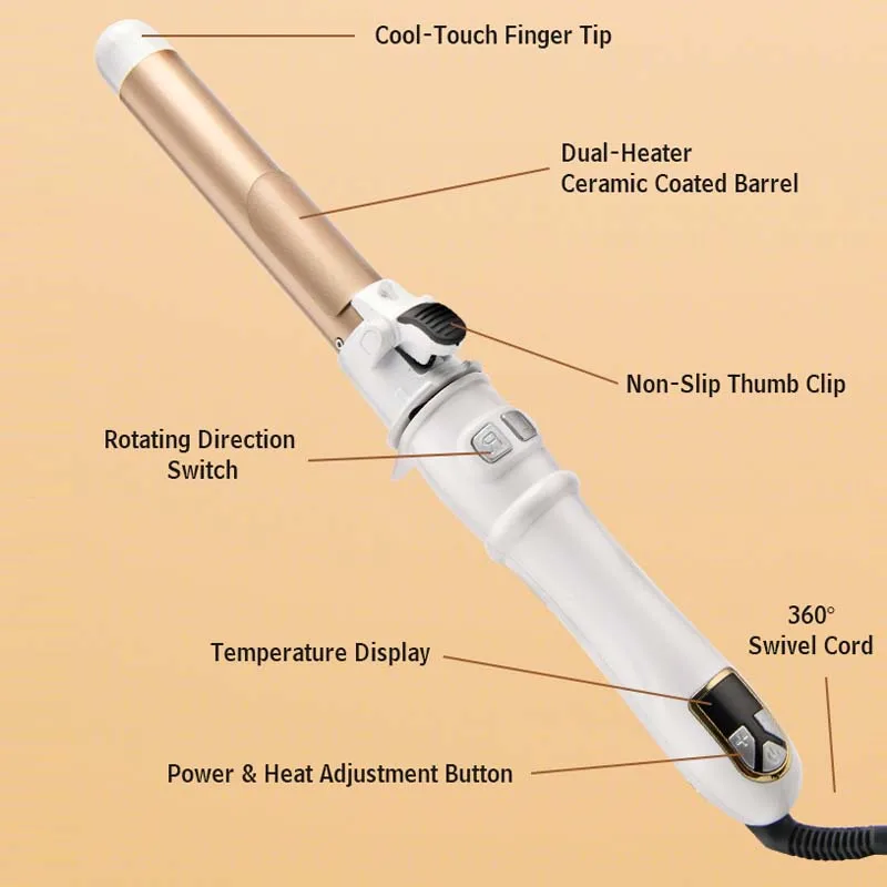 Automatic Rotating Ceramic Hair Curling Iron, Large Wave Hair Curler Professional Salon Hair Styling Tools