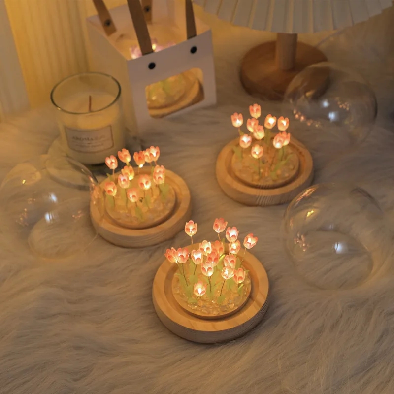 Sac lumineux de nuit tulipe fait à la main pour fille, bricolage, créatif, bureau, ambiance, décoration, cadeau de la fête des Léons chinois