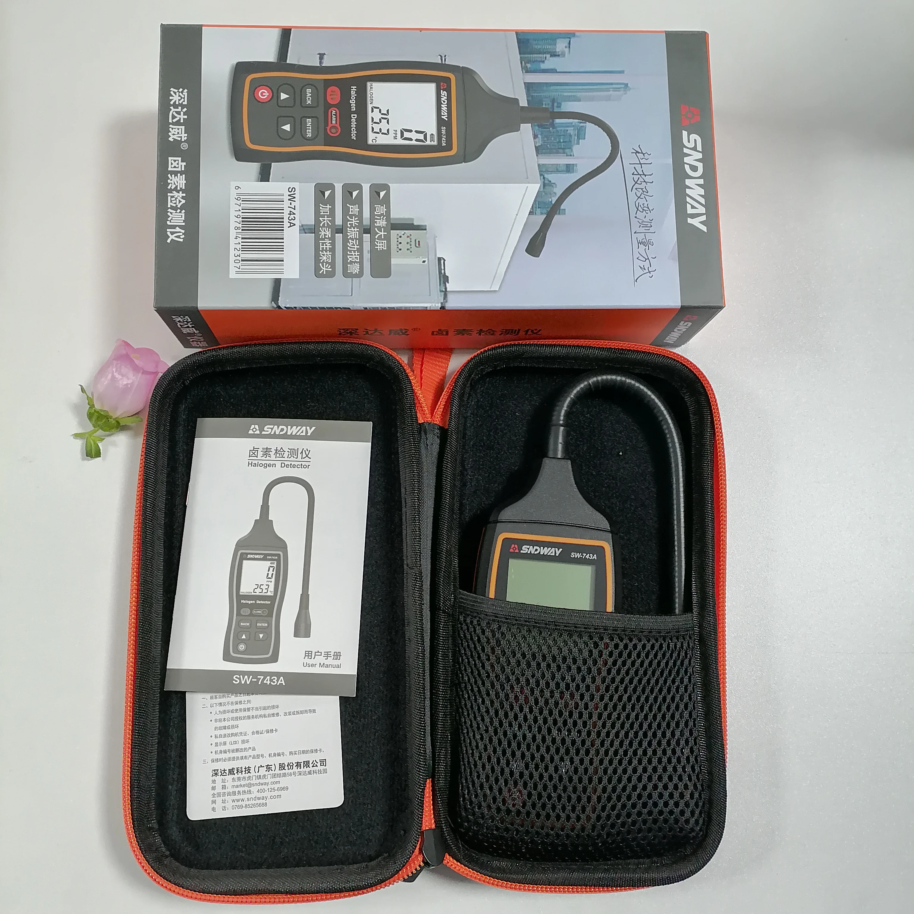Sndway-detector de Gás de Halogênio Detector de Halogênio Múltiplo à Prova d Água Refrigeração de ar Condicionado Backlight Lcd 01000ppm Sw743a