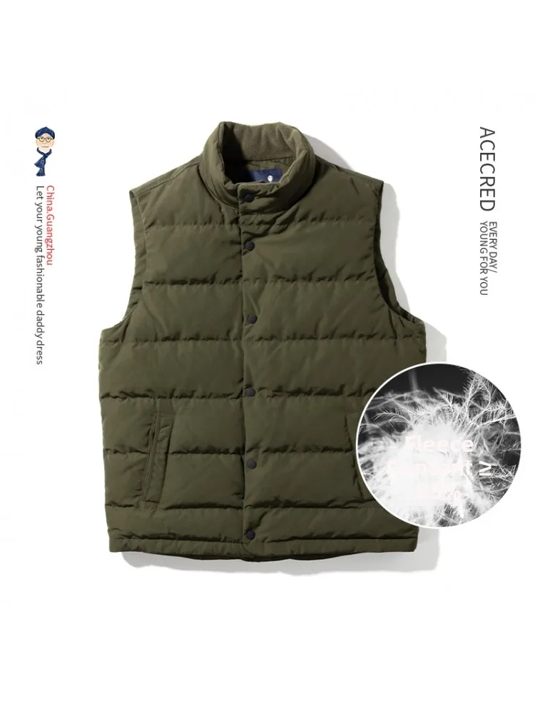 

Утепленный мужской жилет для зимы, повседневный, однотонный, с воротником-стойкой, верхняя одежда для мужчин