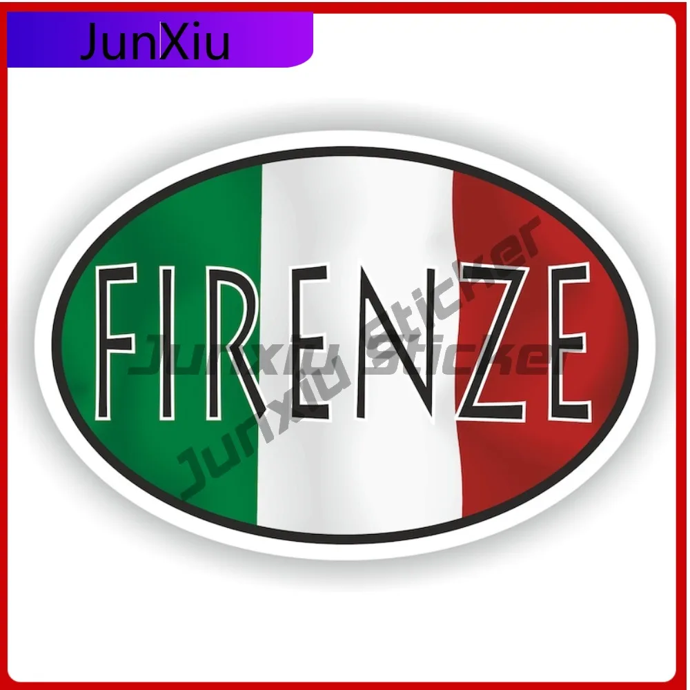

Firenze Italy City Oval Sticker With National Flag Badge Sticker Decorative Custom Decals Car Sticker Camping Waterproof Suv Win