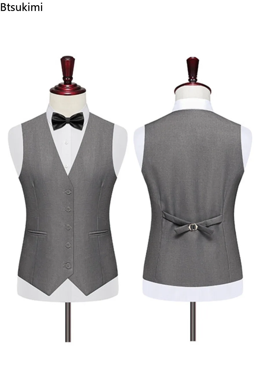 7XL 8XL Plus Size Suit Vest Men's Business Slim Dress Vest Fashion Solid Single Breasted V-neck Wedding Party Formal Waistcoats