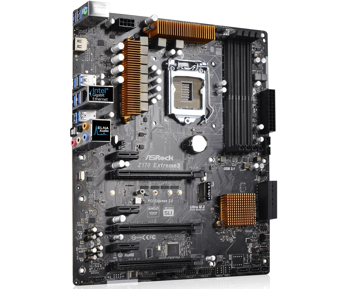 Placa base ASRock Z170 Extreme 3 LGA 1151 DDR4 64GB intel Z170 6xSATA 3xPCI Express 3.0 ATX compatible con 7a/6a generación Intel ®   Núcleo
