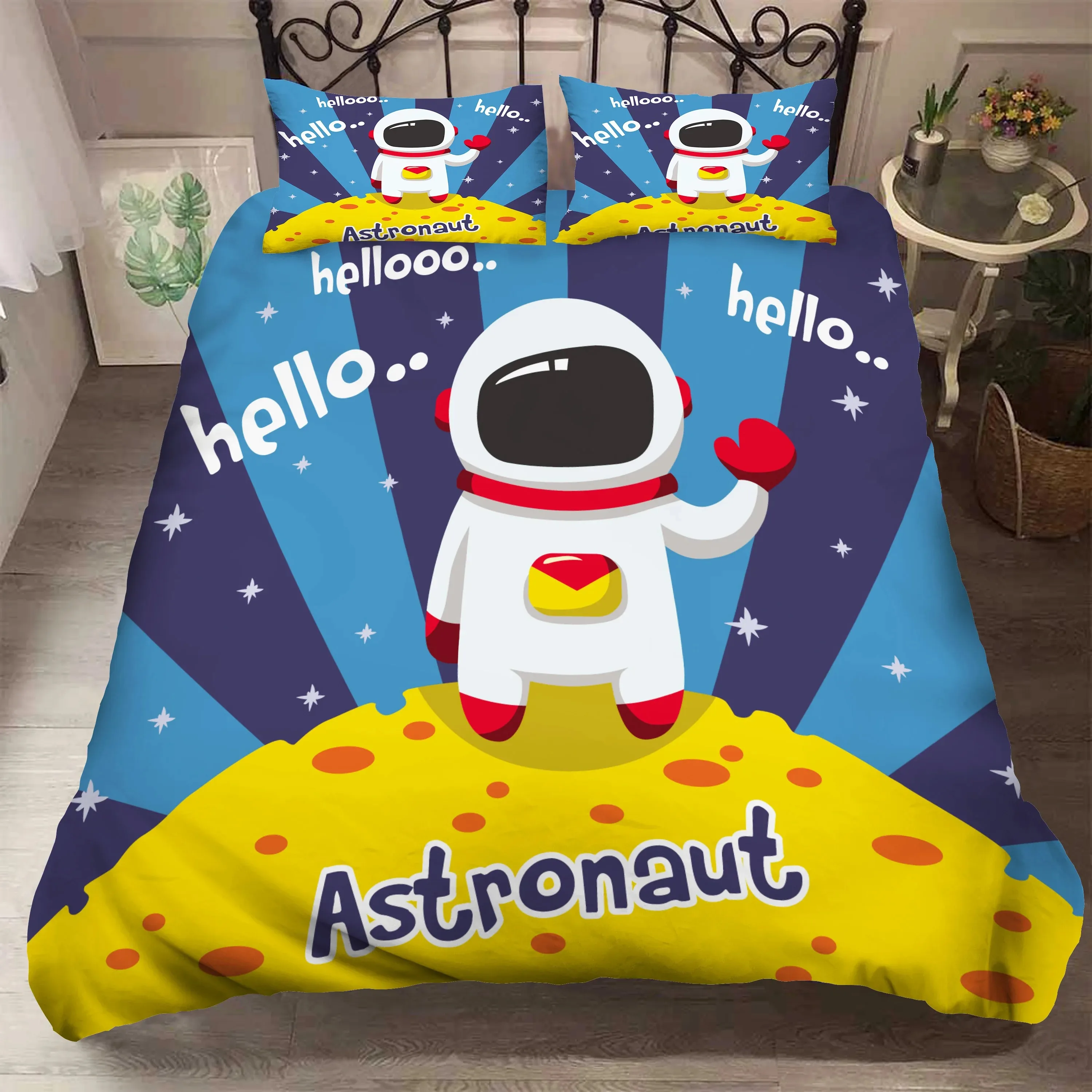 3D Bedding Set Space Astronaut Duvet Cover with Pillow Cover Bedding Set for Kids Bedroom Decor  Boys Bedding Set  Linen Sheets