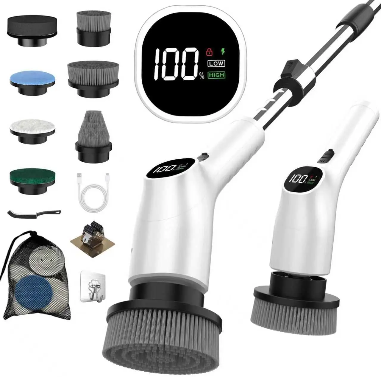 

G3 Electric Spin Scrubber - 10-in-1 Cordless Shower Scrubber & Cleaning Brush with Extendable Handle, 2 Speeds, IPX7