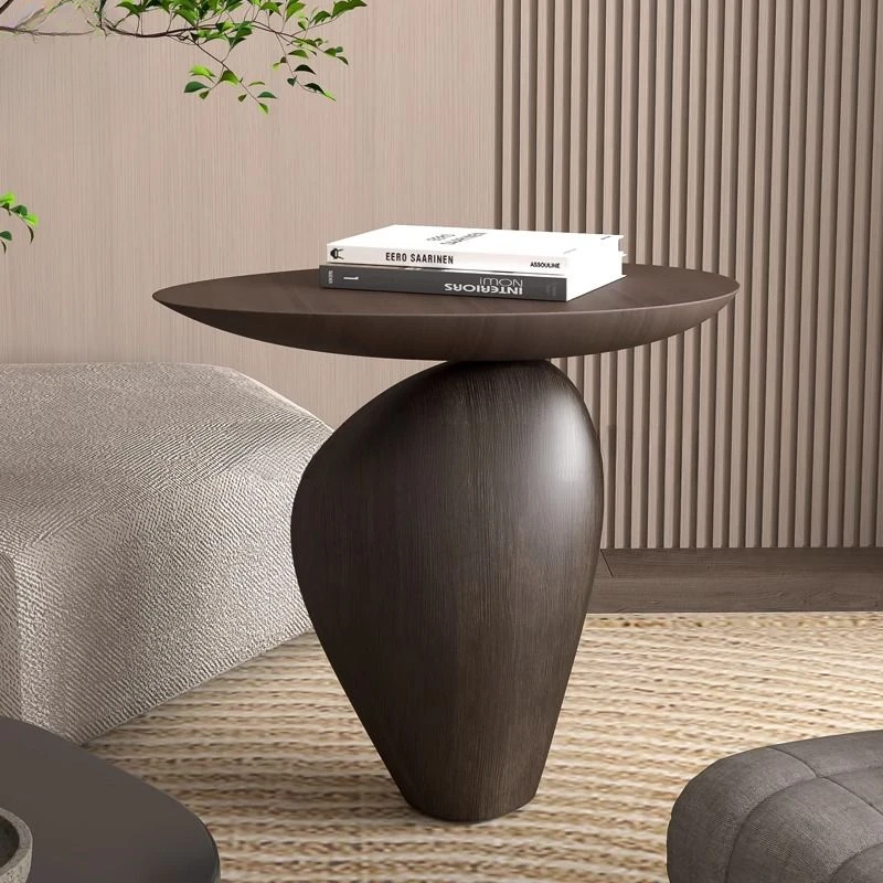 Solid wood modern luxury wood top design coffee corner side table household furniture carton living room furniture console table