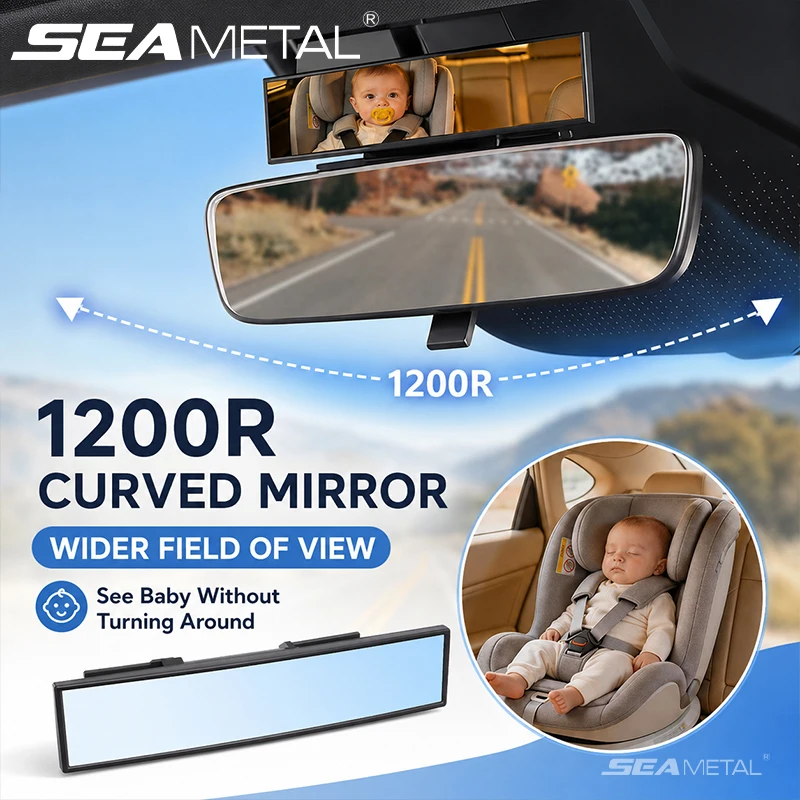 SEAMETAL Baby Car Mirror Interior Rear View Mirror Wide Angle Convex Rear Seat Safety Mirror Anti Glare Baby Observation Mirror