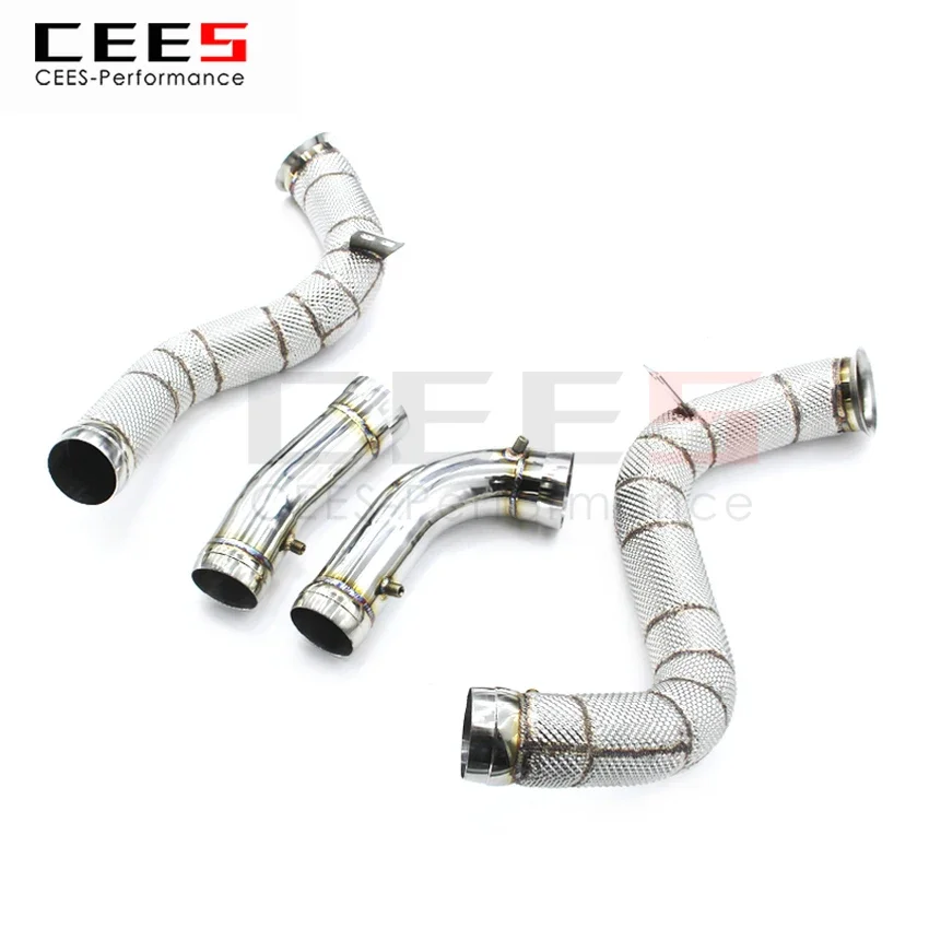 CEES Exhaust System For Mercedes Benz AMG GT GTS C190 Headers Without Catalyst No cat Downpipe Manifold Car Accessories