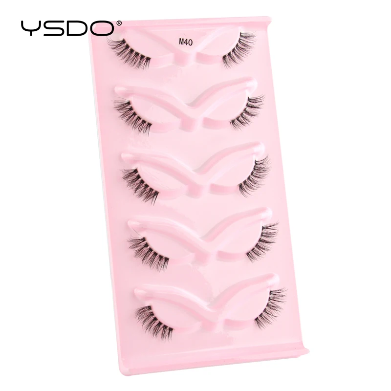 YSDO 5 paia di ciglia sfuse in visone finto Maquiagem 3D naturali per ciglia ​ Estensione Trucco Soffici Ciglia di visone Ciglia Cilios