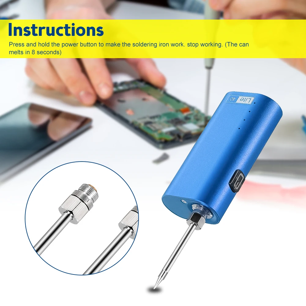 40W Electric Soldering Iron Wireless Charging Soldering Iron Portable with USB Soldering Tool Android Interface Charging