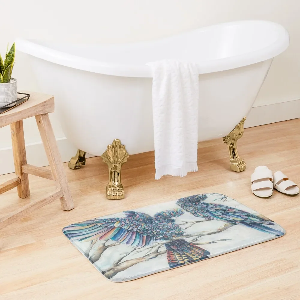 

Black Cockatoo Pair - Rainbow Bath Mat Anti Slip Bath Stickers Room Carpet Carpets For Bathrooms Mat