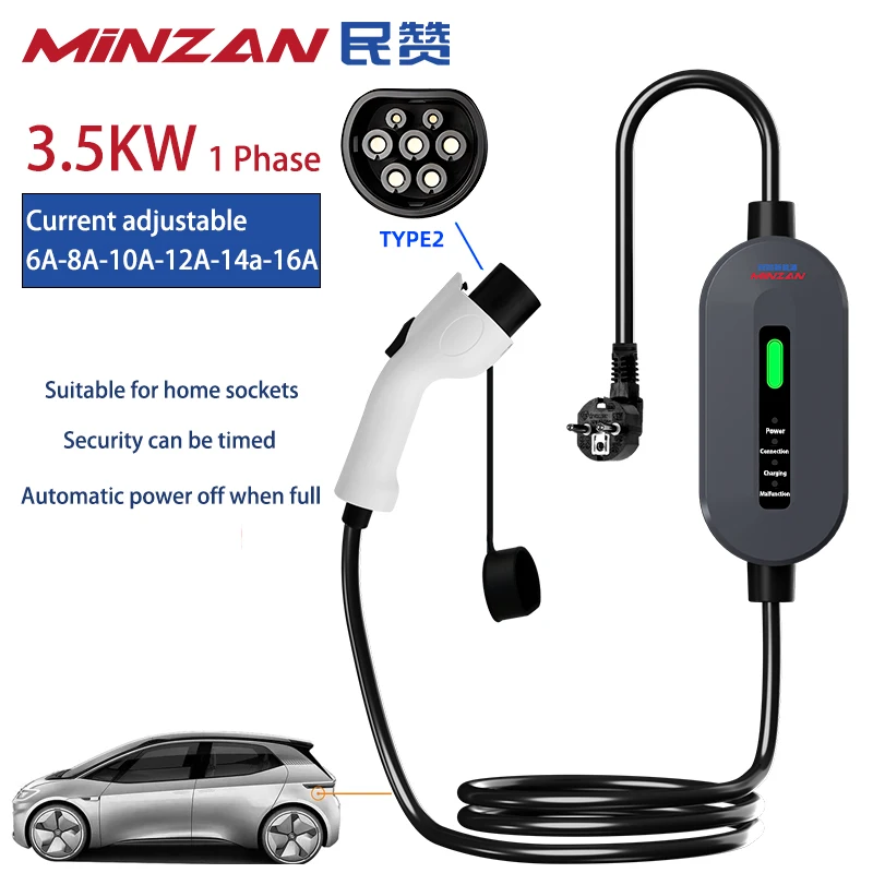 

Electric Car Charger TYPE 2 3.5KW EV Charging Cable TYPE 2 EV Charger Station Wallbox EVSE