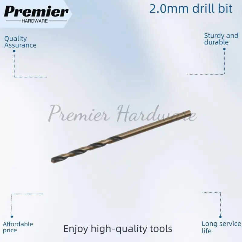 

Высококачественное спиральное сверло из быстрорежущей стали с кобальтовым покрытием (2,0 мм) — прочный резак для дерева, металла и обычных электроинструментов