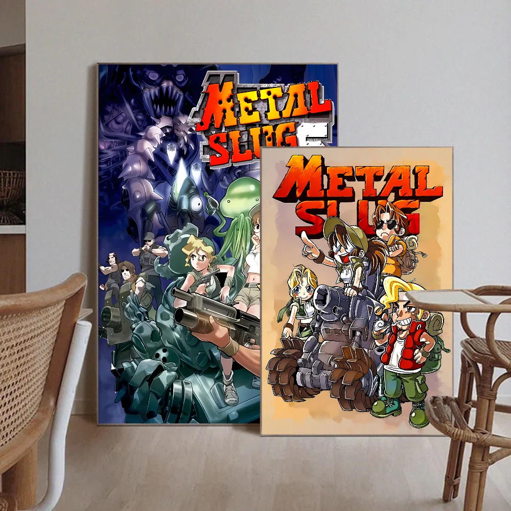 Game Metal Slug Self-adhesive Art Poster Retro Kraft Paper Sticker DIY Room Bar Cafe Stickers Wall Painting