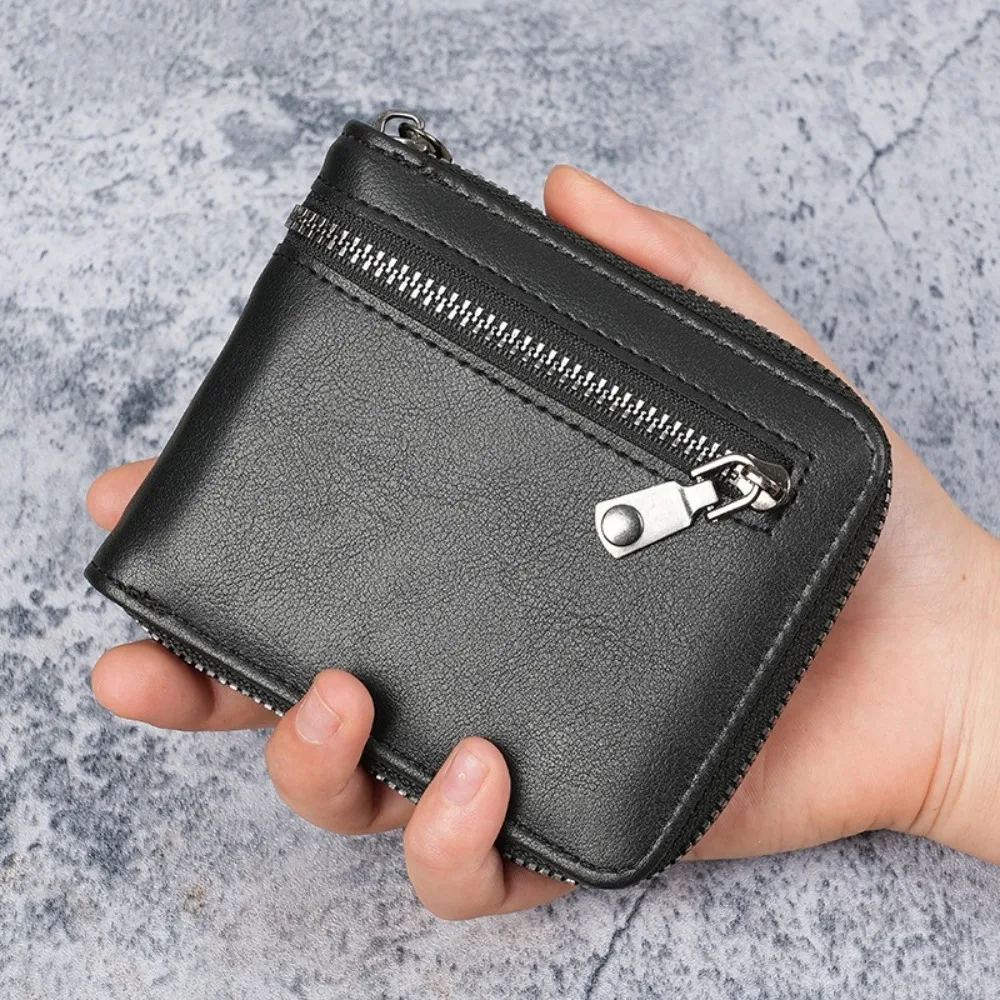 

Fashion Thin Men's Short Wallet Coin Purses ID Card Holder Fold Wallet PU Leather Card Bag Business Purse Daily