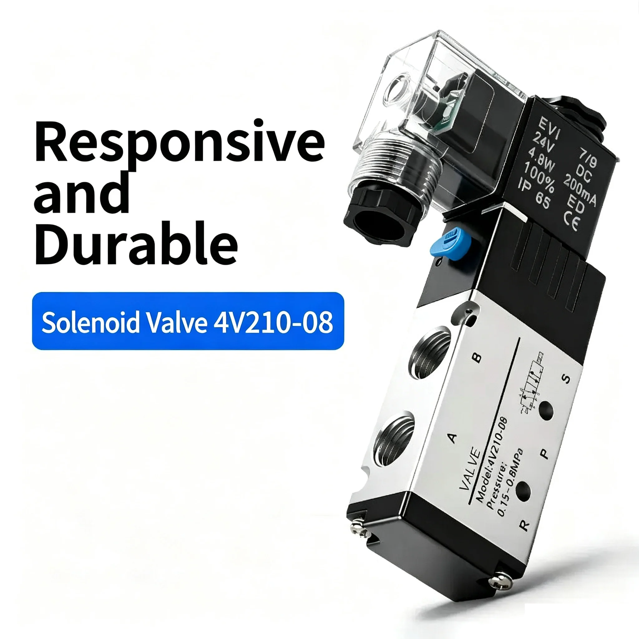 Airtac 4v210-08 Pneumatic Electric Solenoid Valve Directional Control Air Magnetic Valve 12V 24V 220V for Better Quality