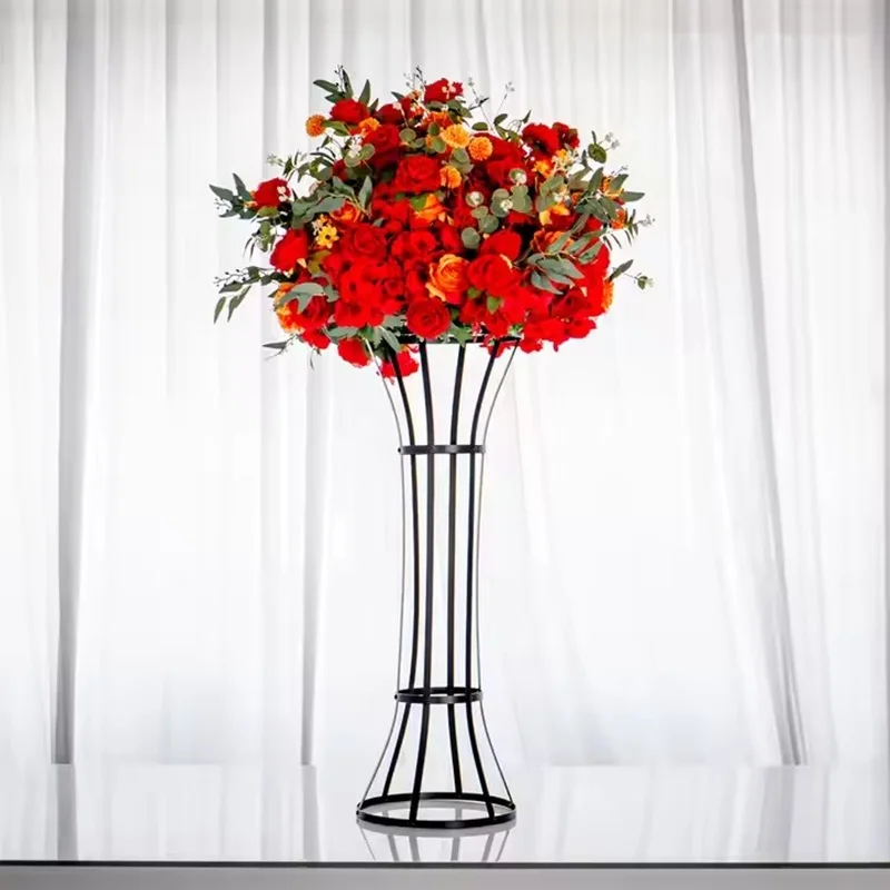 Eleganter 90cm Blumenständer in Gold/Schwarz, Hochzeits-Centerpiece, Romantische Partydekoration, Blumendisplay für Zuhause, Tischdekoration – Detail 4