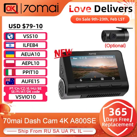 4K Dash Cam with GPS and Parking Mode 70mai
