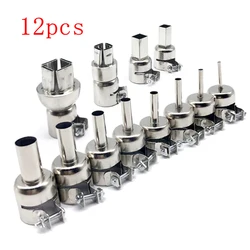 Universal Hot Air Gun Nozzles 12PCS Each Kind Specification Kit BGA Soldering Station Rework Stations Nozzle Welding Accessories